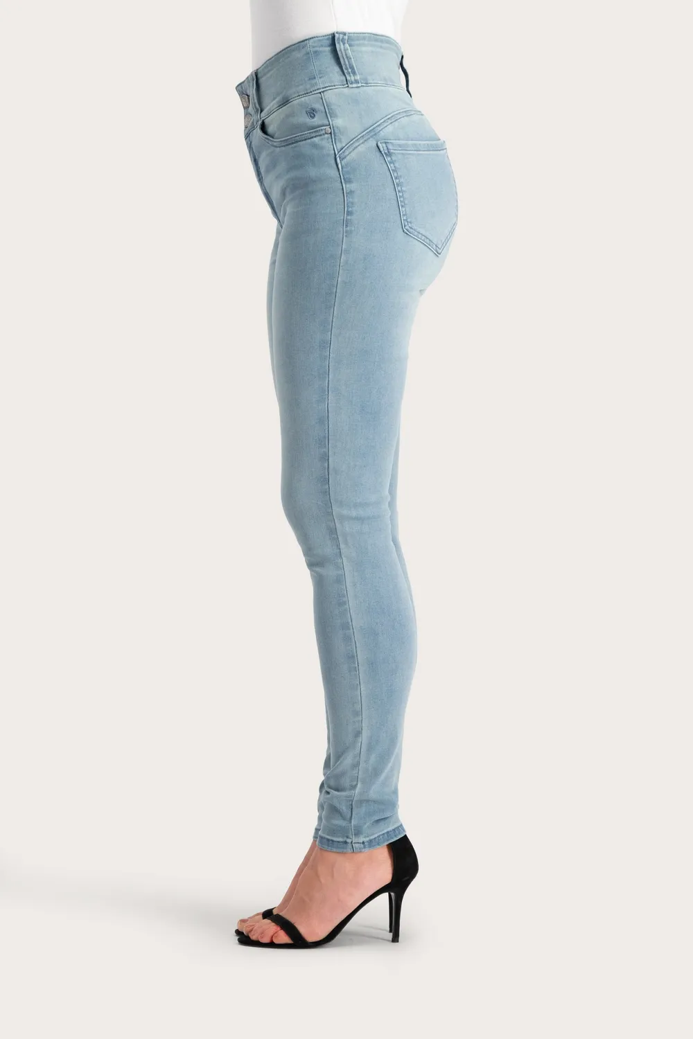 Florez Bodine Slim Fit jeans lichtblauw high-waist