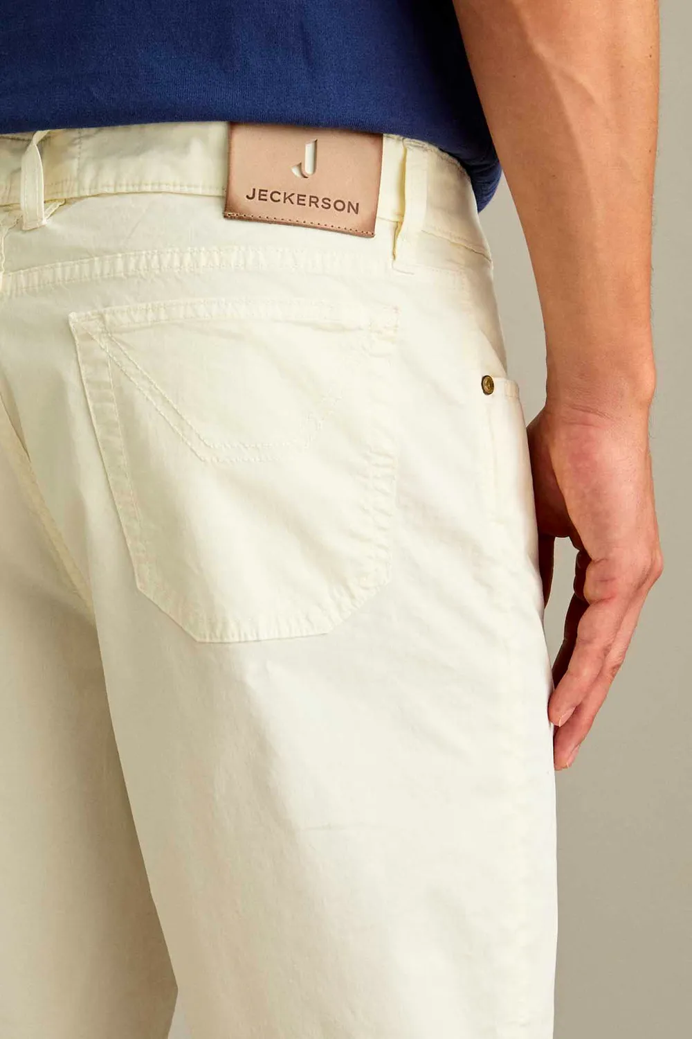 Jeckerson Jo Korte Broek Sneeuwwit Katoen Slim Fit