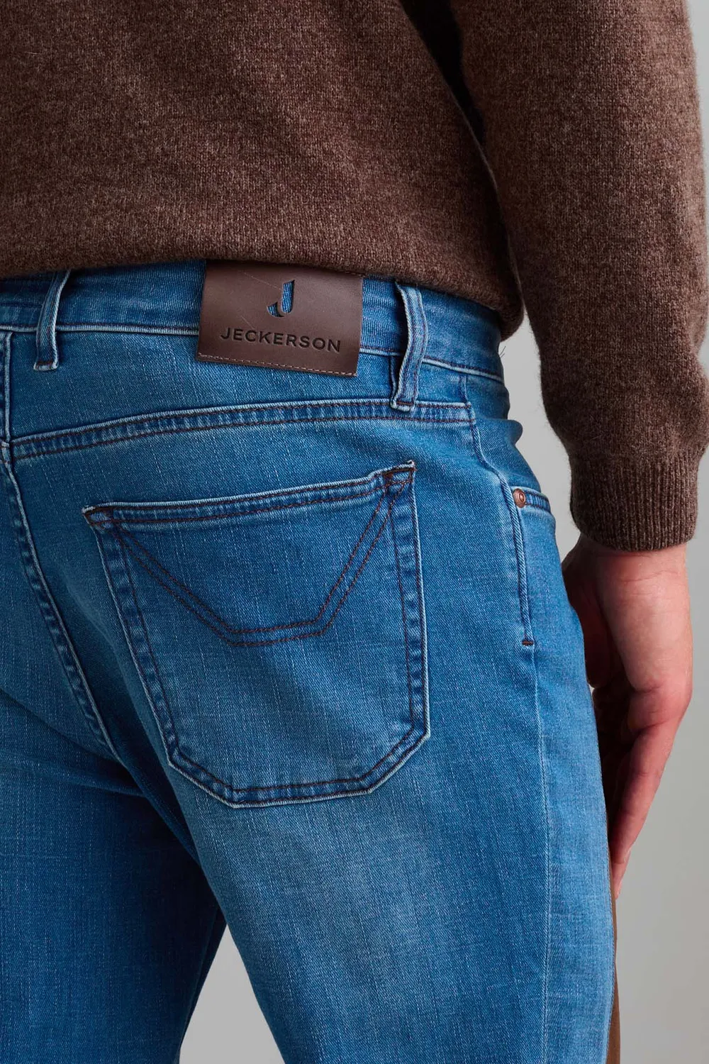 Jeckerson James Skinny Jeans Lichtblauw Bruin