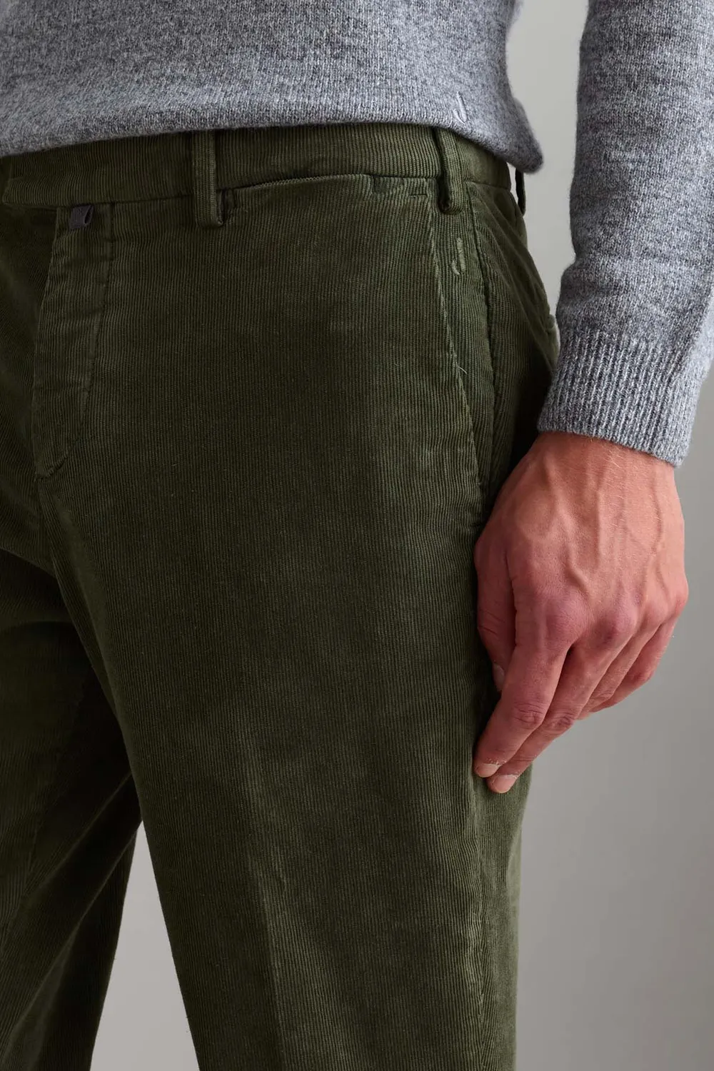 Jeckerson Jarl chino broek donkergroen slim fit fluweel