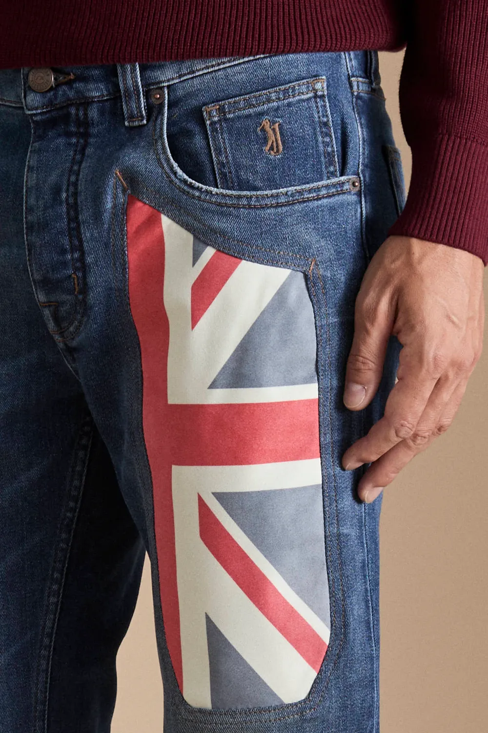Jeckerson Anniversary Slim Fit Jeans Blauw UK Patch