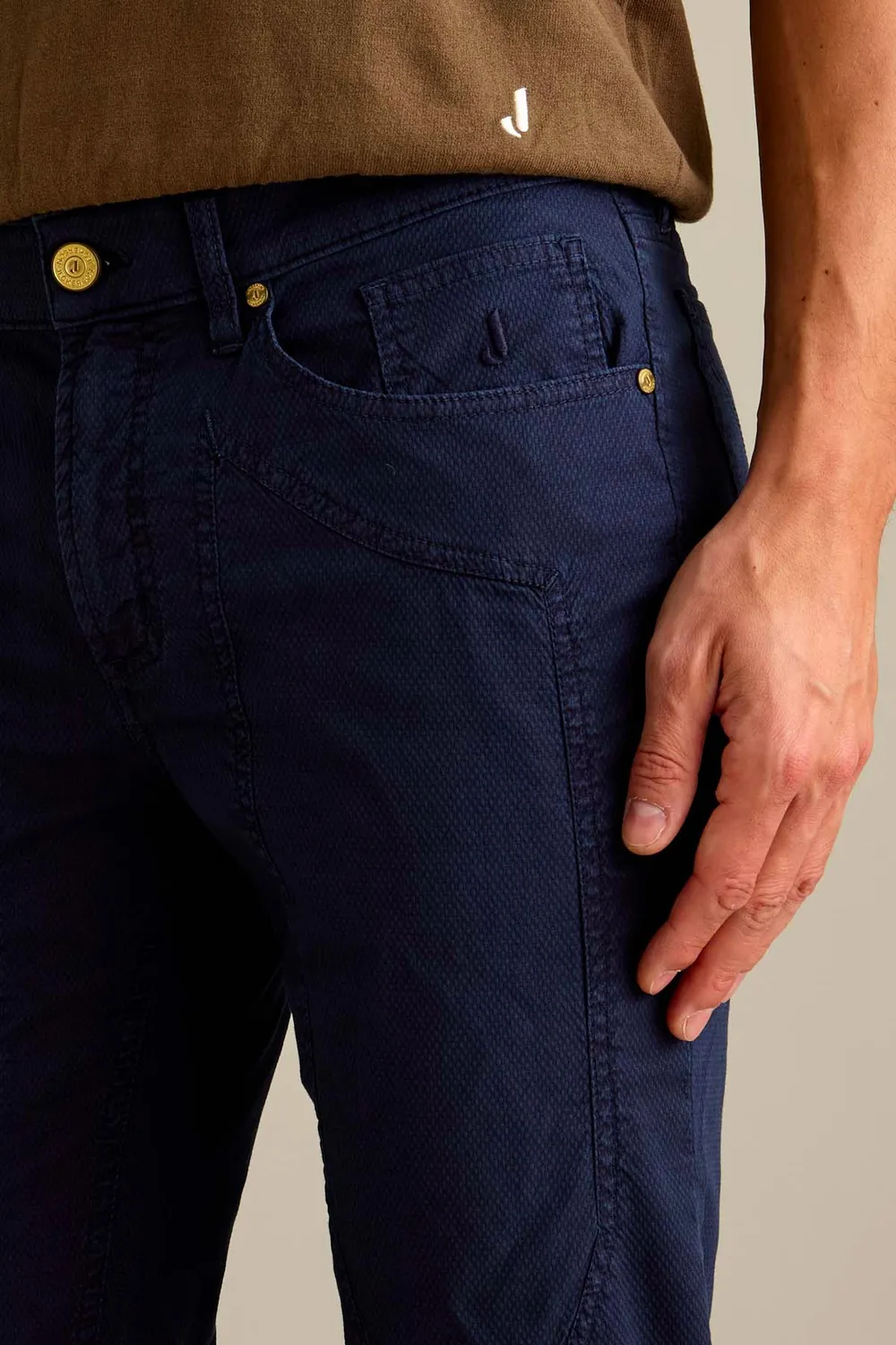 Jeckerson John slim fit broek donkerblauw katoen