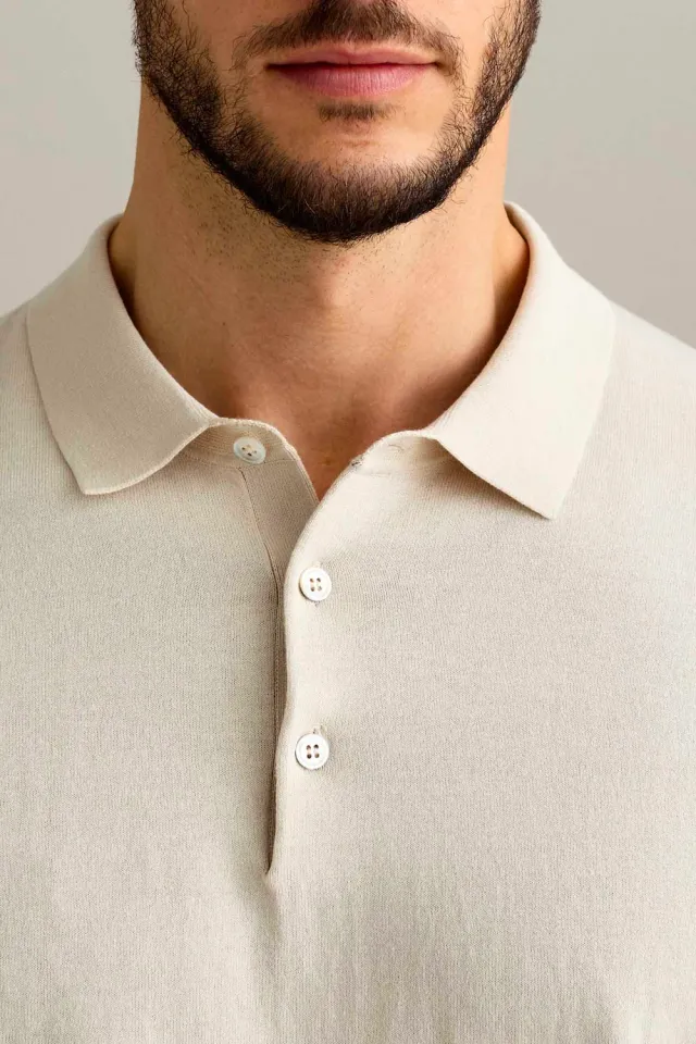 Jeckerson polo korte mouw lichtbeige katoen