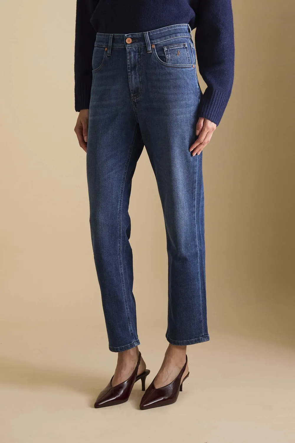 Jeckerson Julia boyfriend jeans donkerblauw stretch