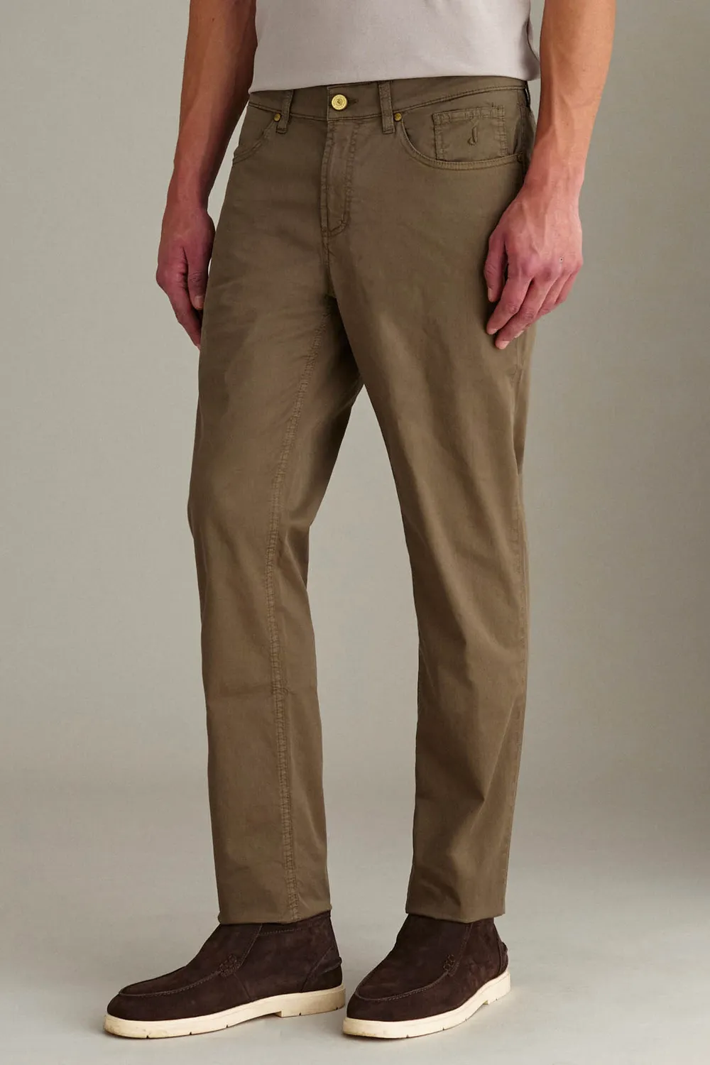 Jeckerson Jordan broek slim fit bruin gabardine stretch