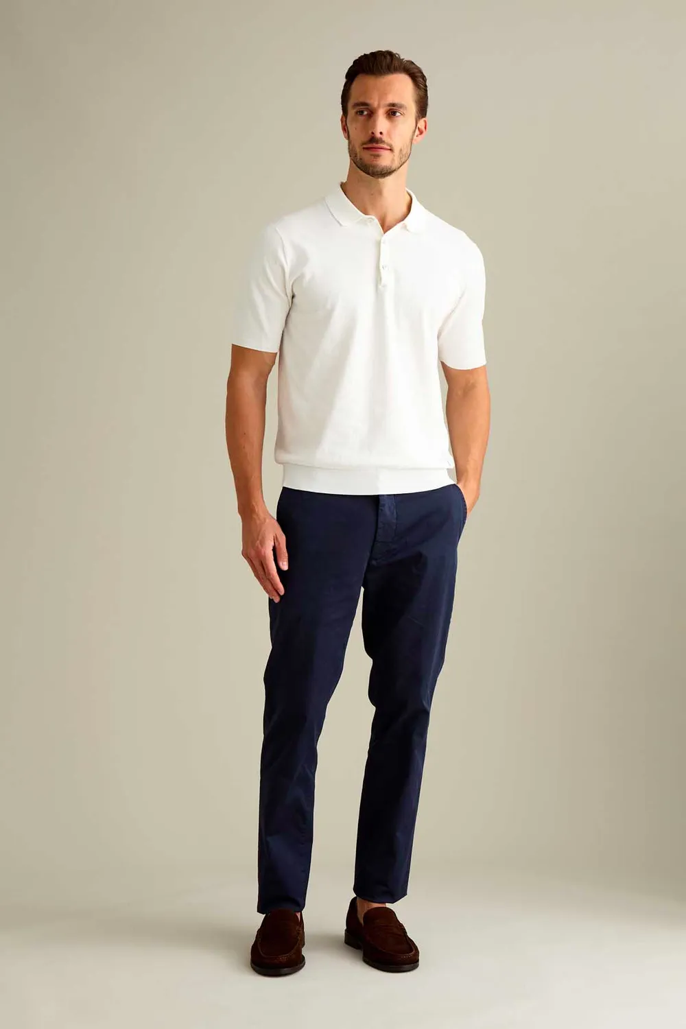 Jeckerson Jack chino slim fit donkerblauw satijn stretch