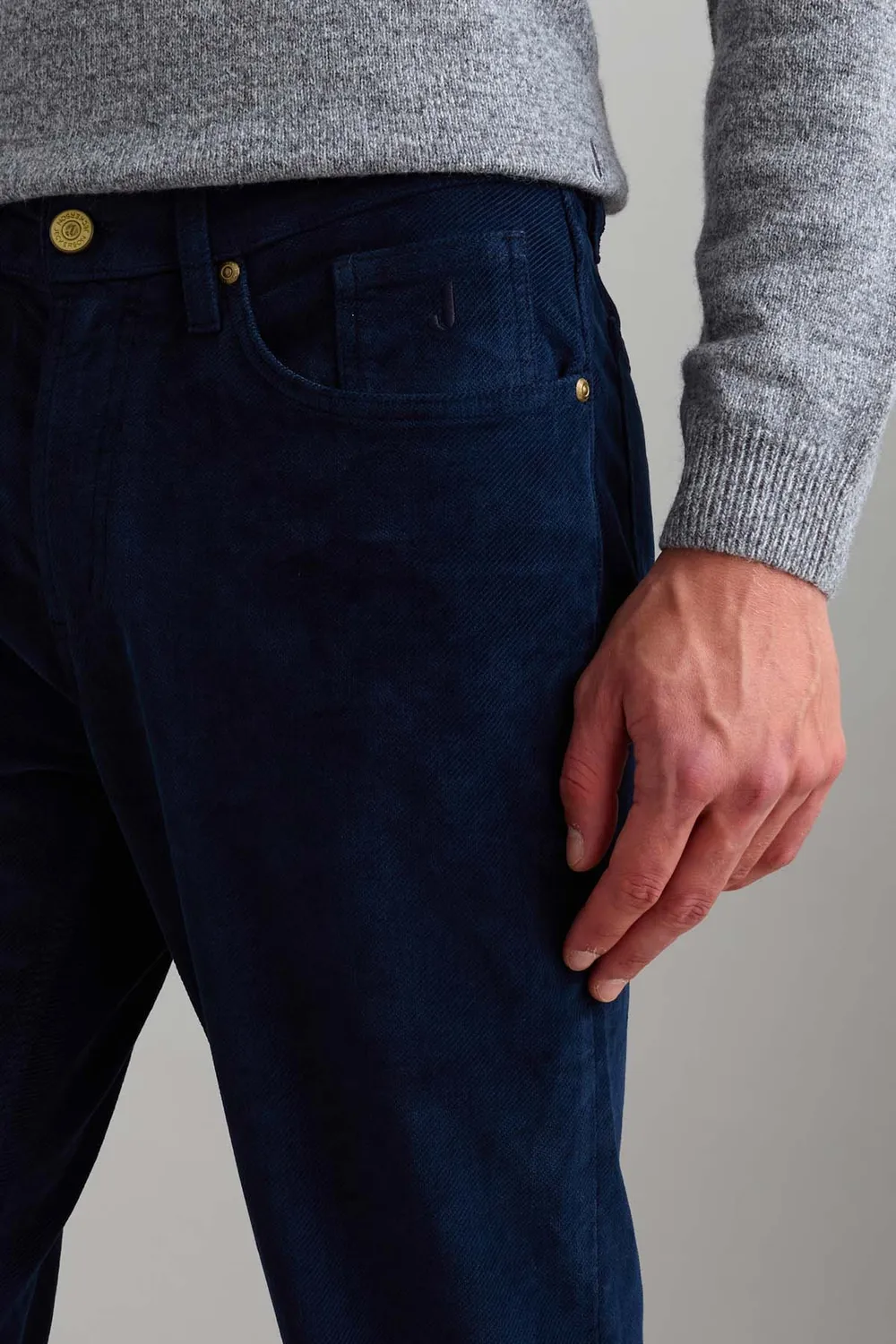 Jeckerson Jordan slim fit ribfluwelen broek blauw