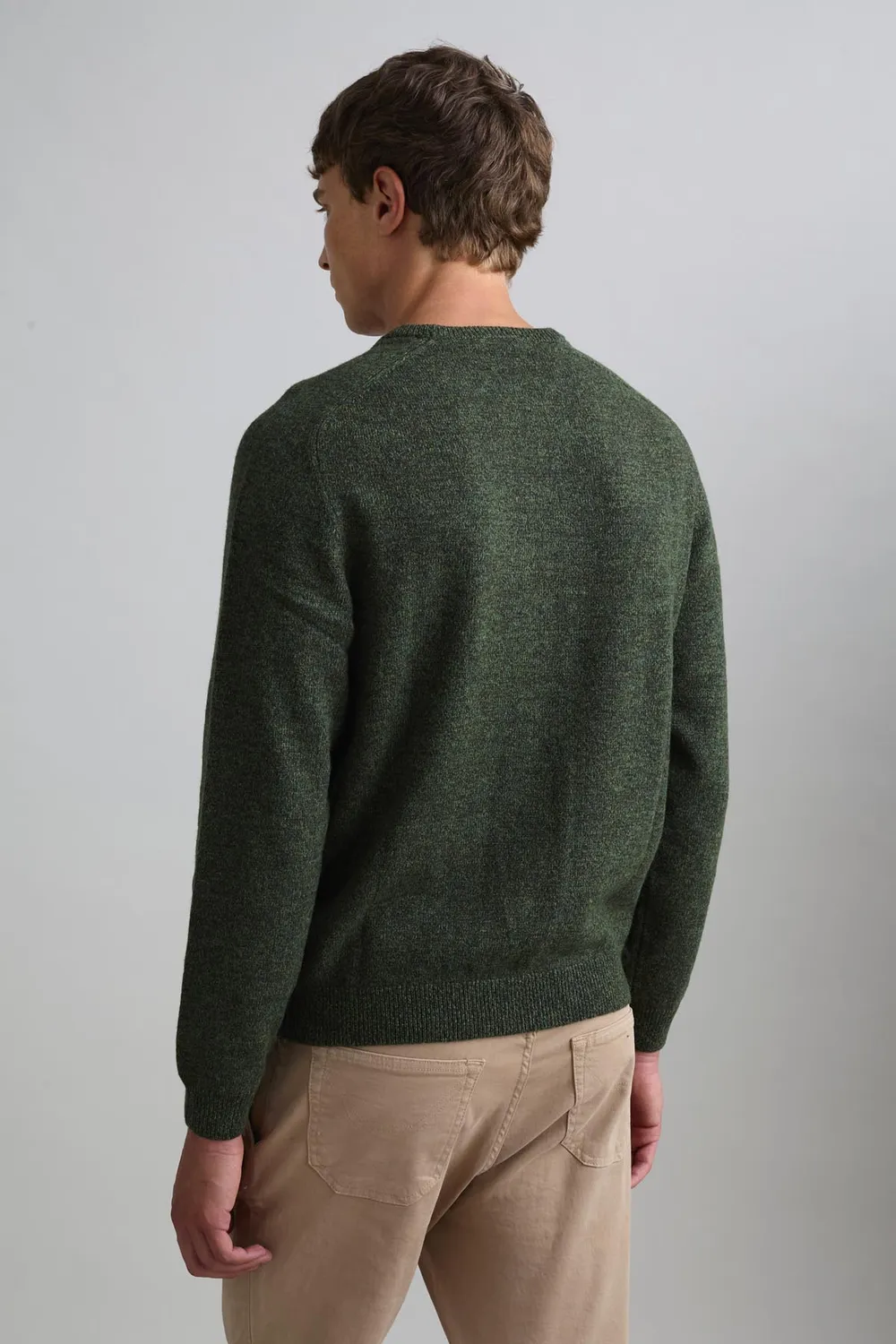 Jeckerson Raglan Trui Wol Groen Melange