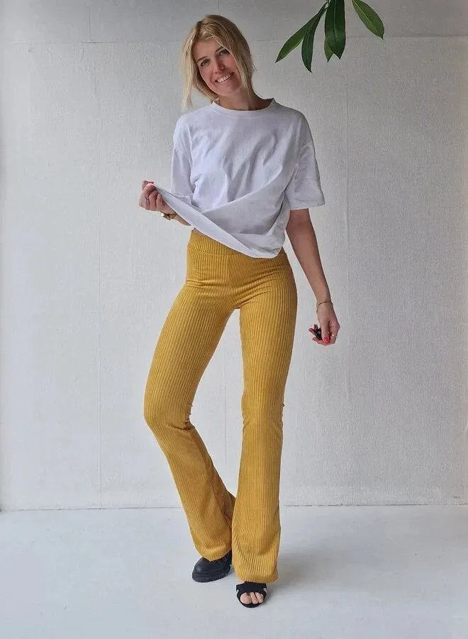Langeleggings Flared Legging Rib Oker Tall 34 36