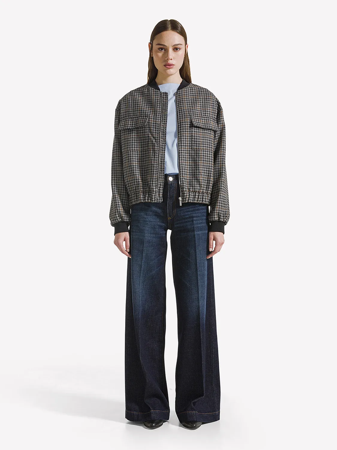 Nine In The Morning Nadia NA171 palazzo jeans navy donkerblauw
