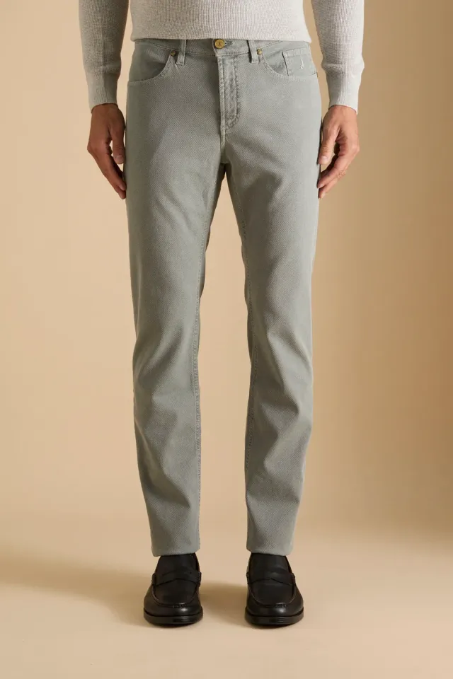 Jeckerson Jordan slim fit broek lichtgrijs katoen