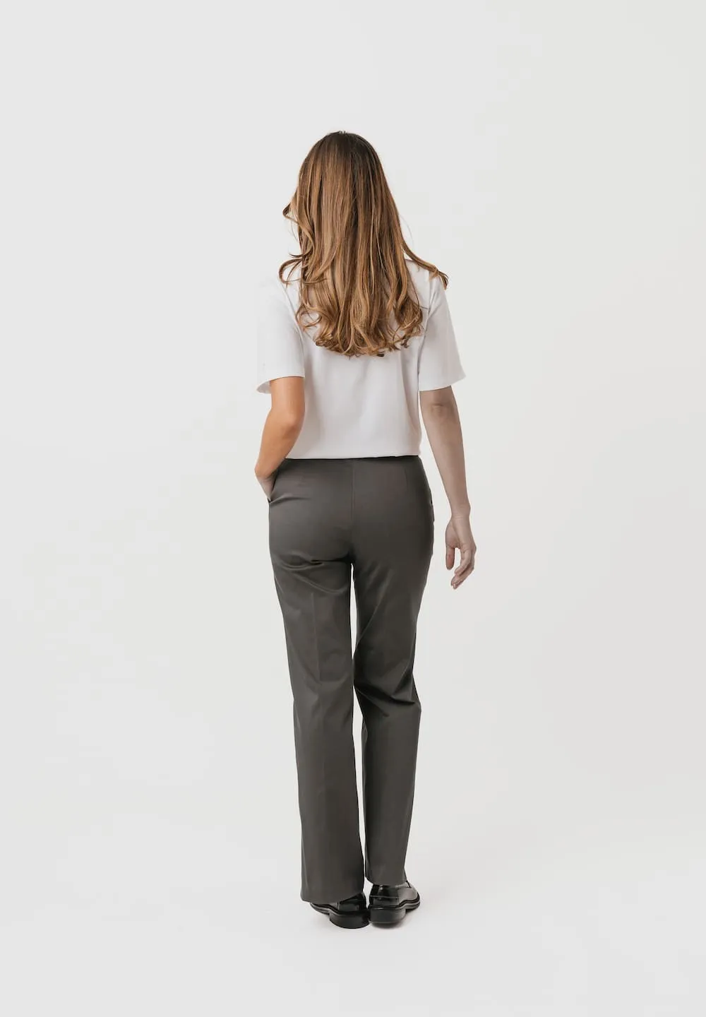 Laurie Phoebe Loose ML broek antraciet wijde pijp