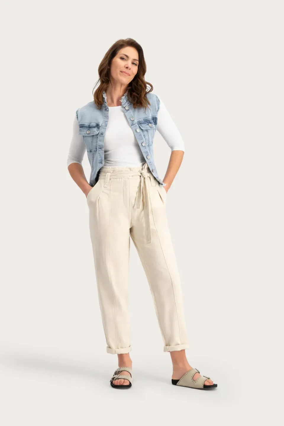 Florez Ginny gilet light blue denim slim fit