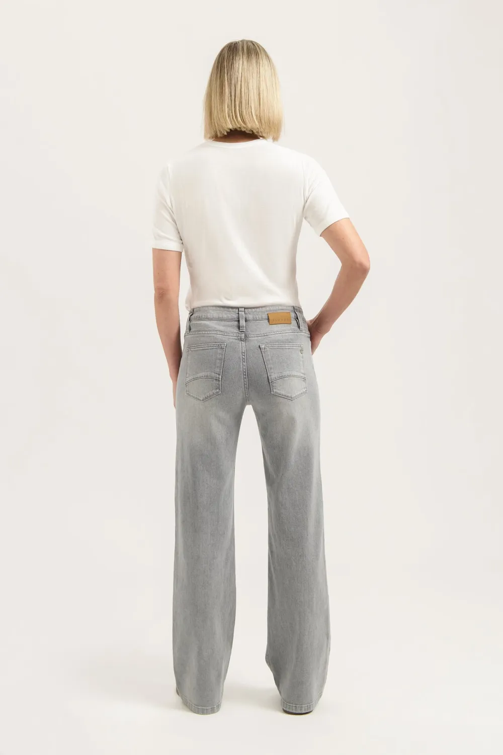 Florez Sophie Straight jeans light grey stretch