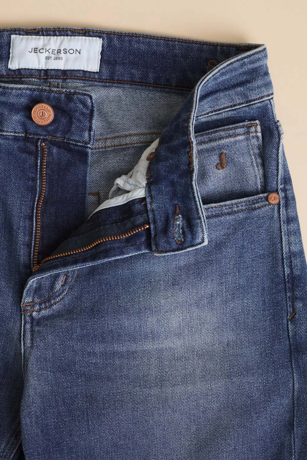 Jeckerson Jane straight fit jeans middelblauw stretch