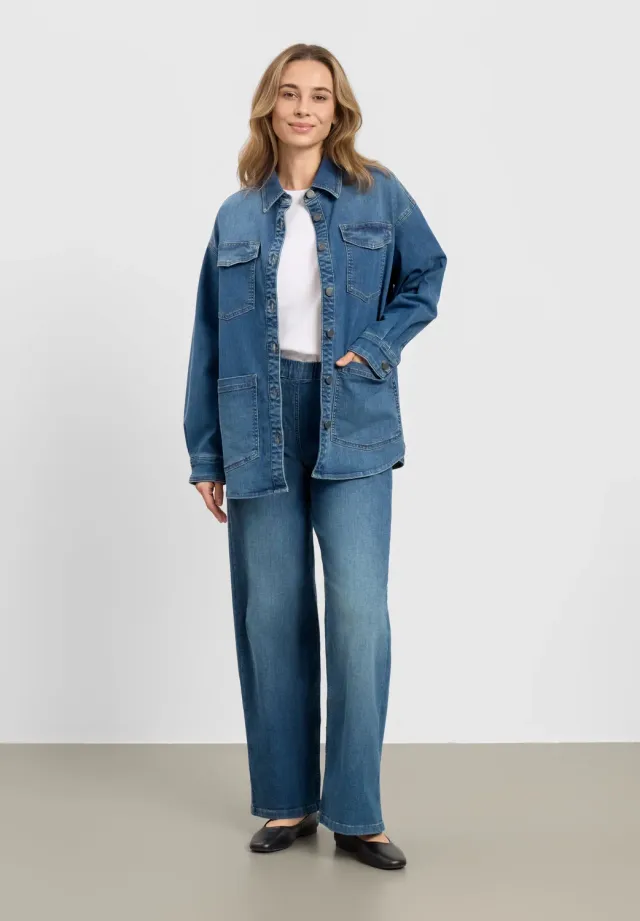 Laurie Mille Shirt Jacket LS denimjack washed blue stretch