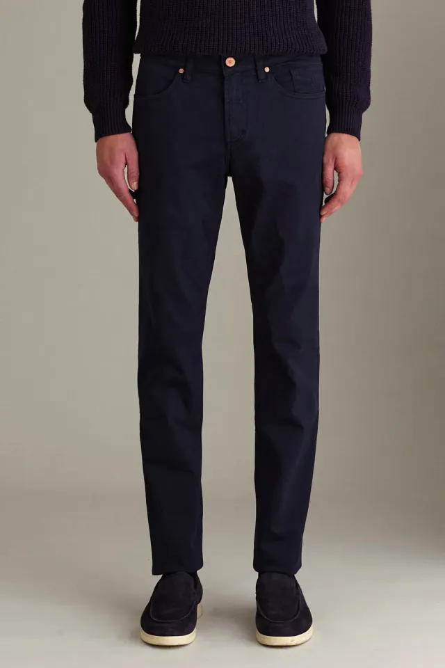 Jeckerson Jordan Slim Fit Chino Donkerblauw Peach