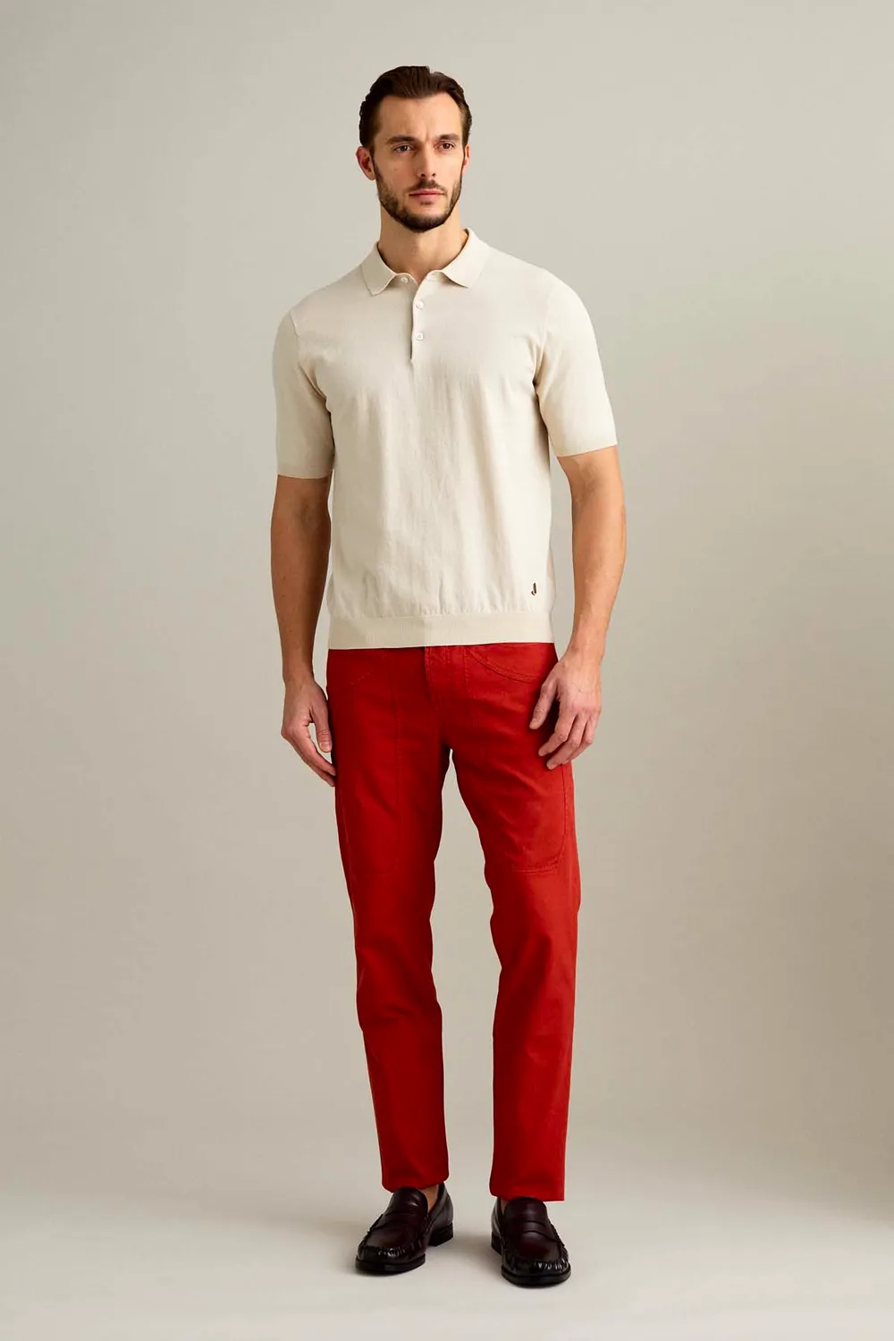 Jeckerson John Broek Donkeroranje Slim Fit Katoen
