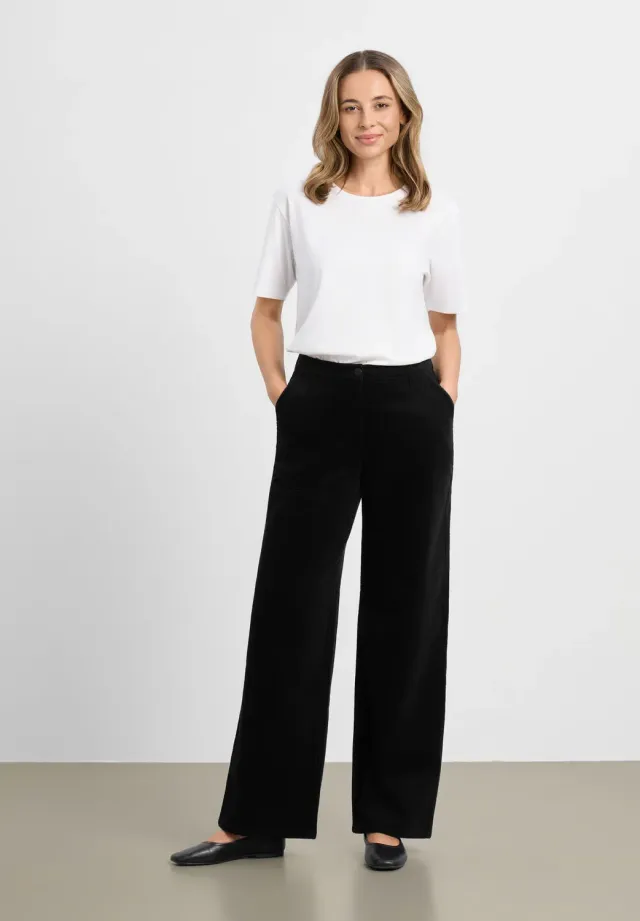 Laurie Charm Loose Corduroy ribbroek zwart medium