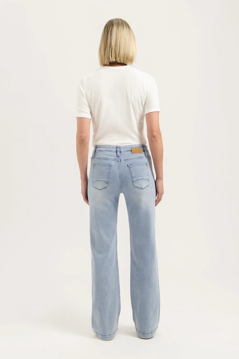 Florez Sophie straight jeans Cloudy Blue mid-waist