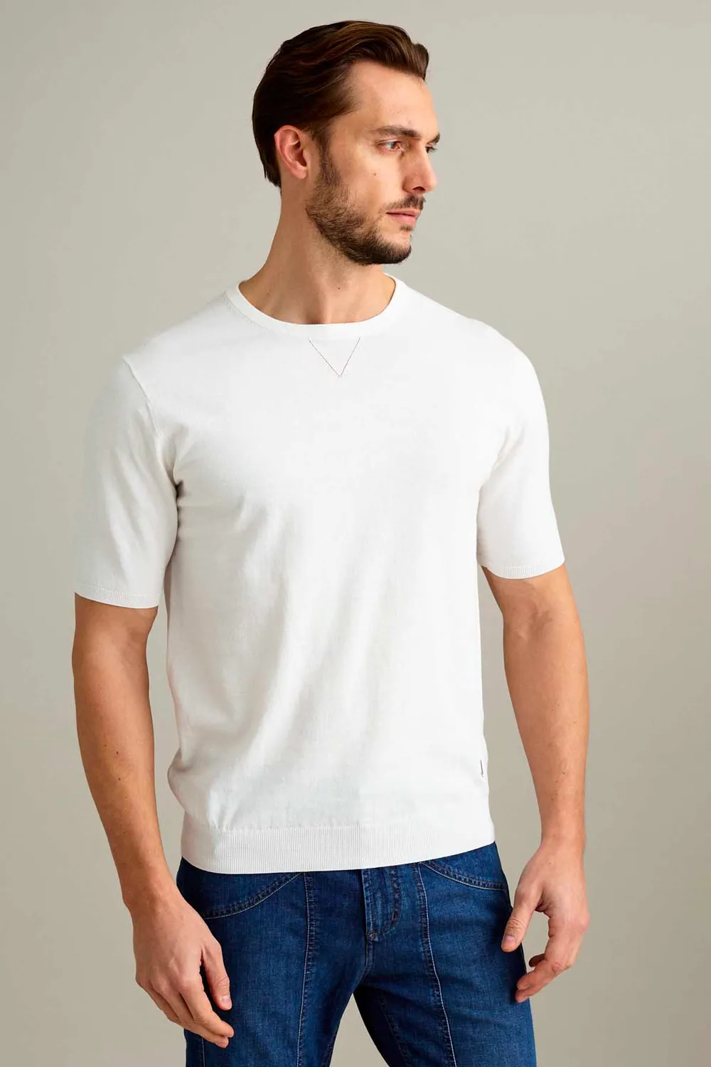 Jeckerson T-shirt katoen korte mouw wolwit