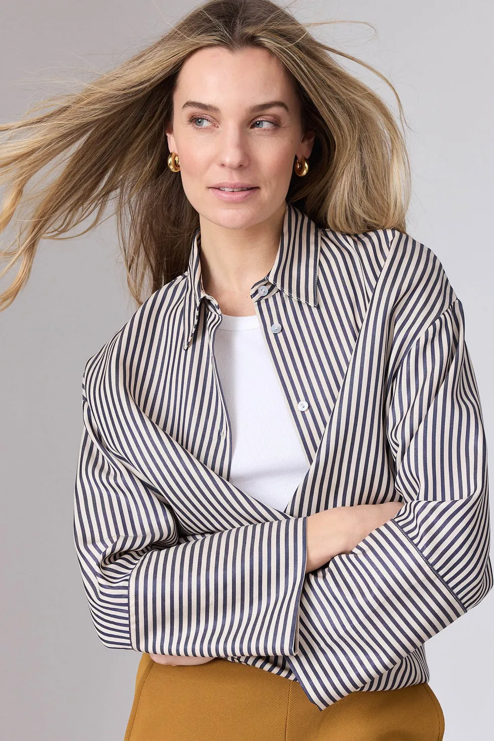 Corel Maeve Stripe Tencel blouse streep S-XL