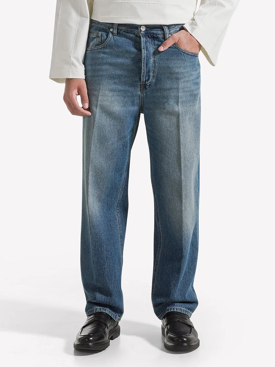 Nine In The Morning Albert LBR29 jeans blauw loose 100% katoen