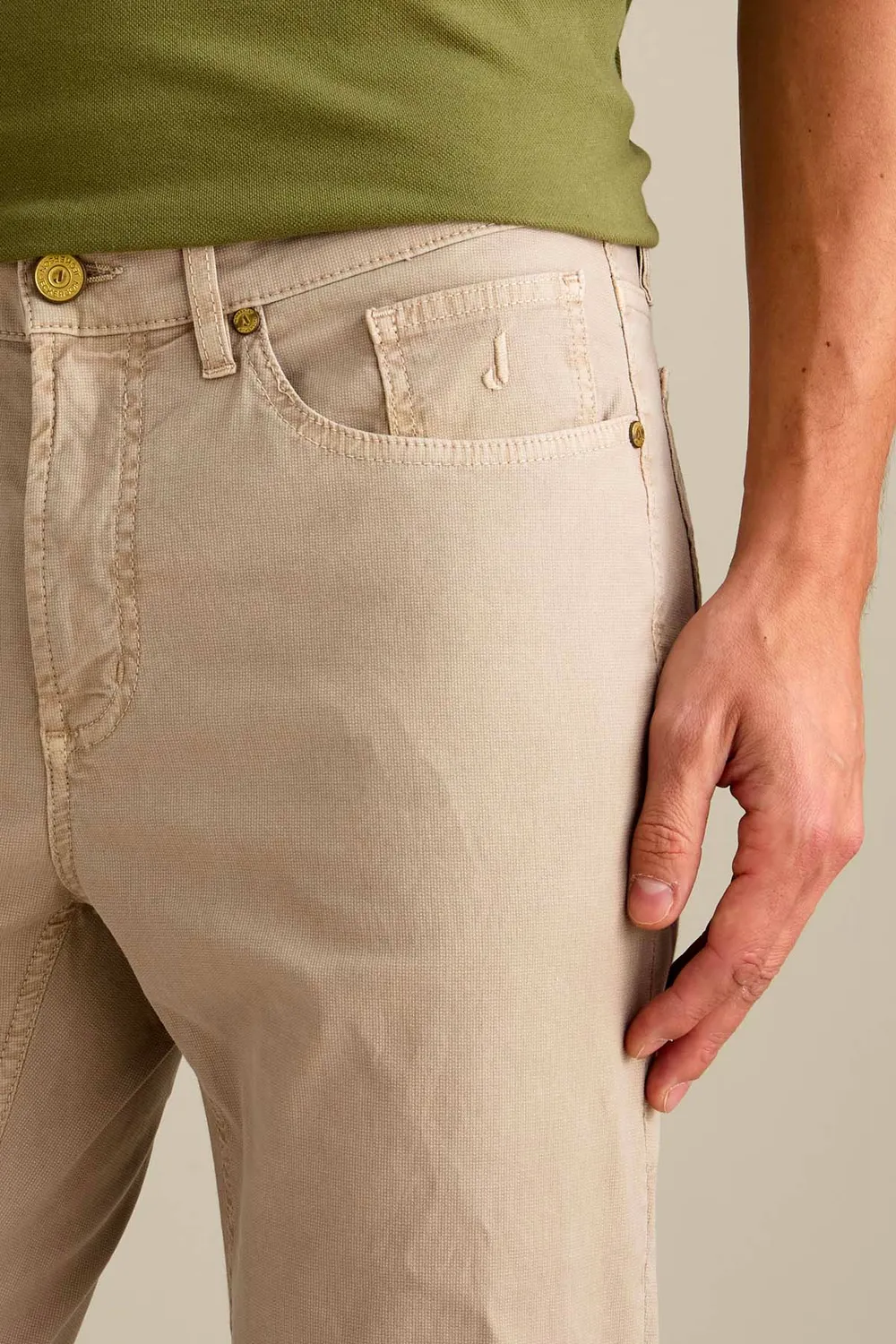 Jeckerson Jordan broek beige cemento slim fit