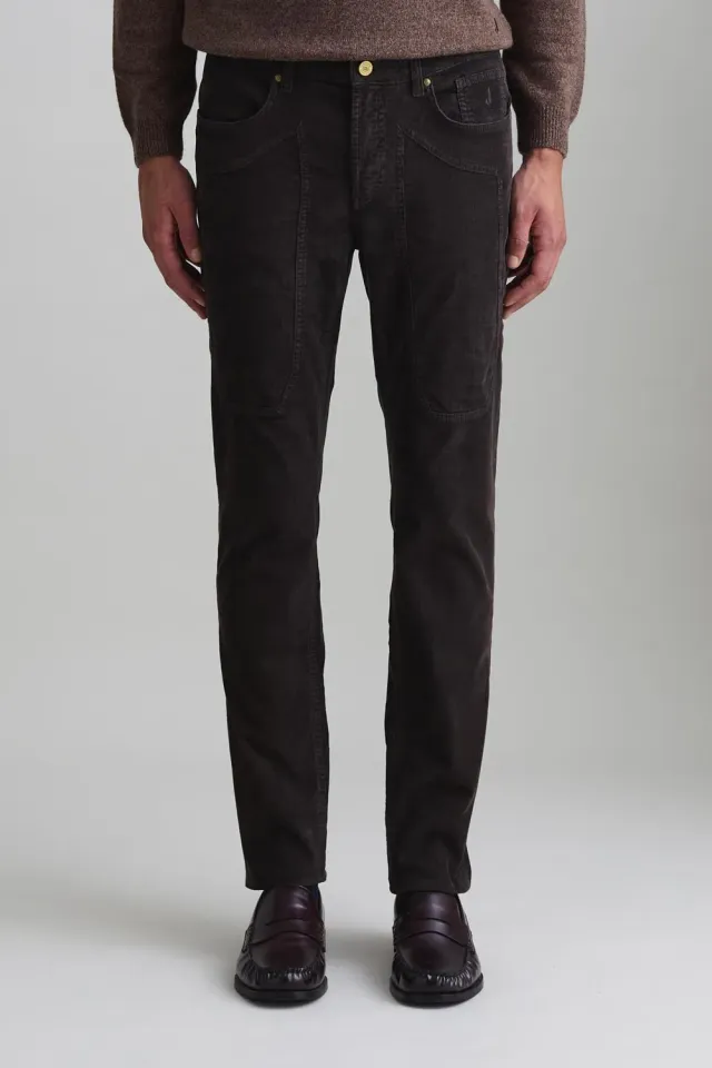 Jeckerson John Toppa broek bruin fluweel slim fit