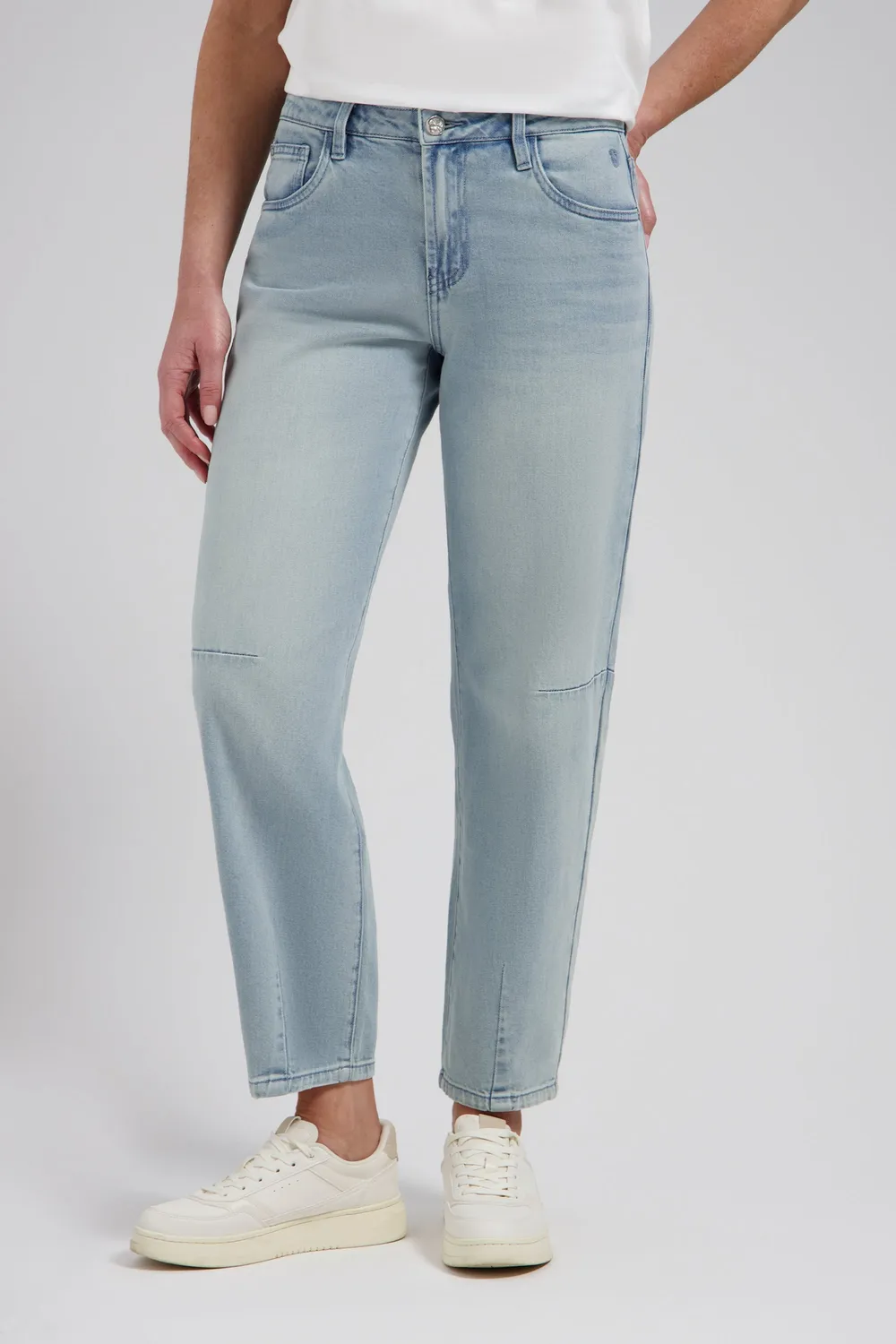 Florez Tess barrel jeans Crystal blue mid-waist
