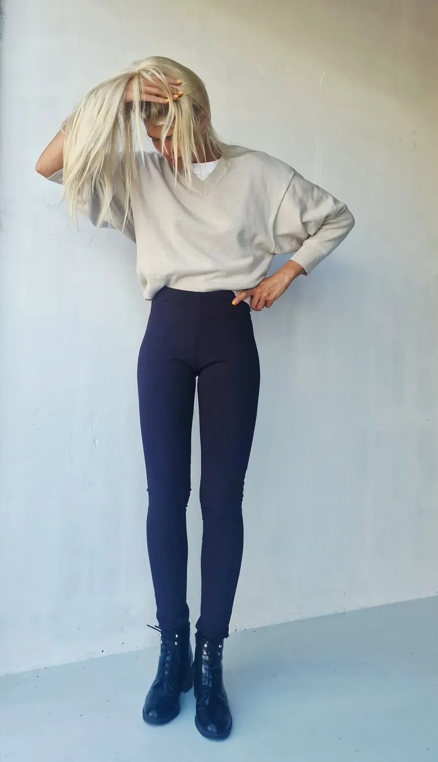 Langeleggings Extra Lange Fleece Tregging Aubergine Warm