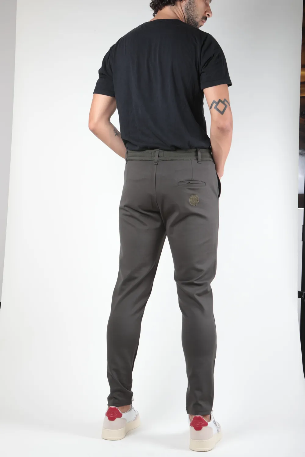 Impaqt Madrid broek dames kaki katoenlook