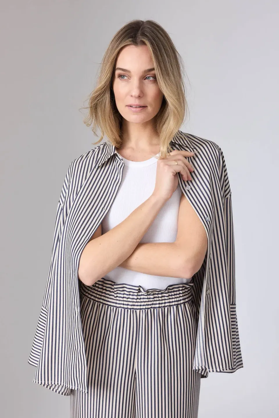 Corel Maeve Stripe Tencel blouse streep S-XL