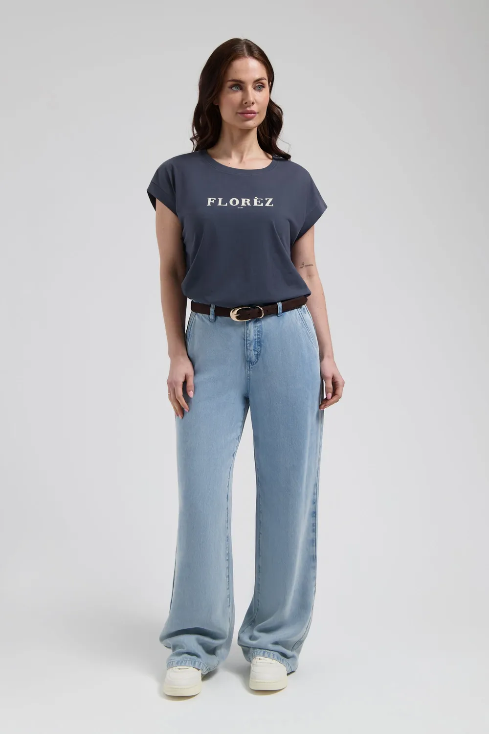Florez Fien T-shirt Navy Blue katoenmix