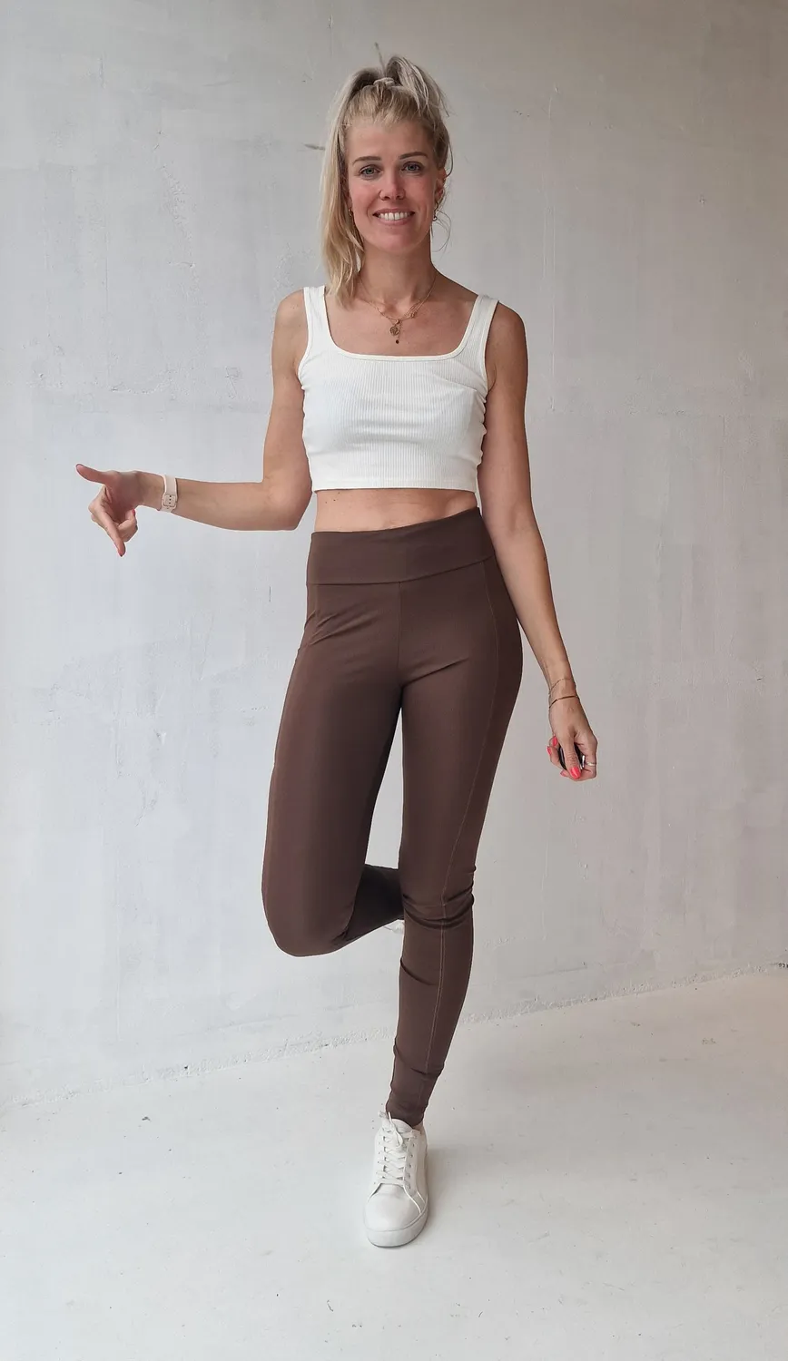 Langeleggings extra lange sportlegging bruin 36 met zak