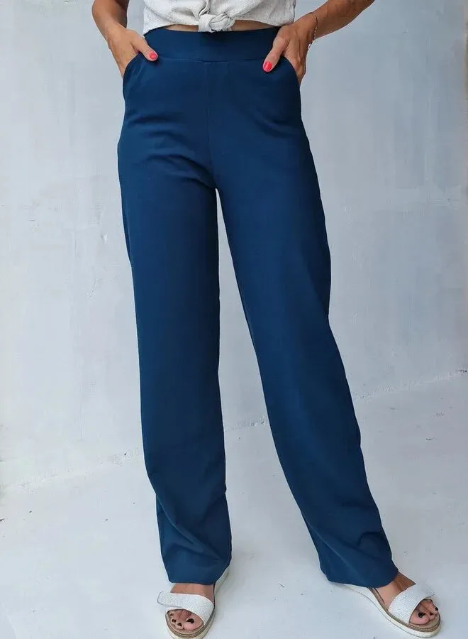Langeleggings Extra Lange Wide Leg Broek Petrol Stretch 34 36