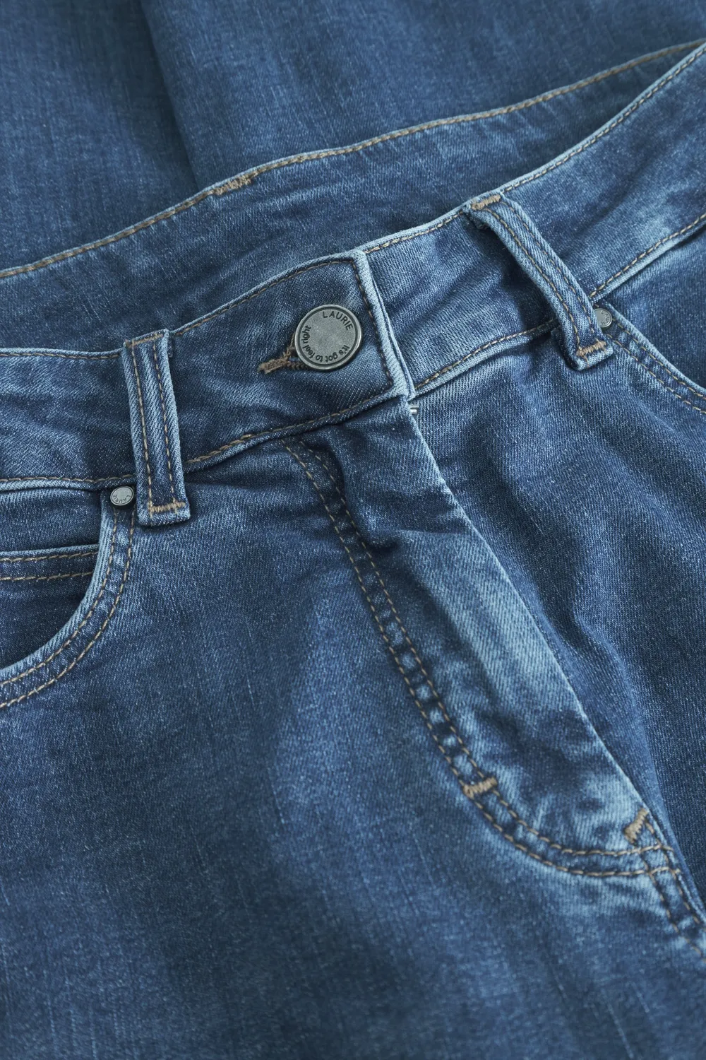 Laurie Carol Turn-up Loose jeans Washed Blue Denim