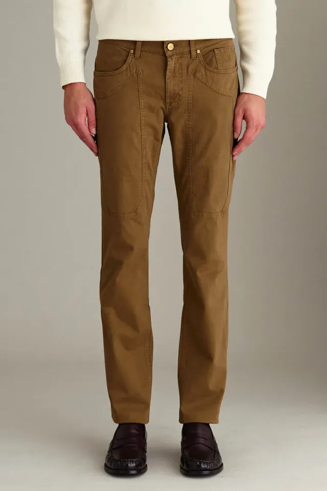 Jeckerson John slim fit broek bruin stretch