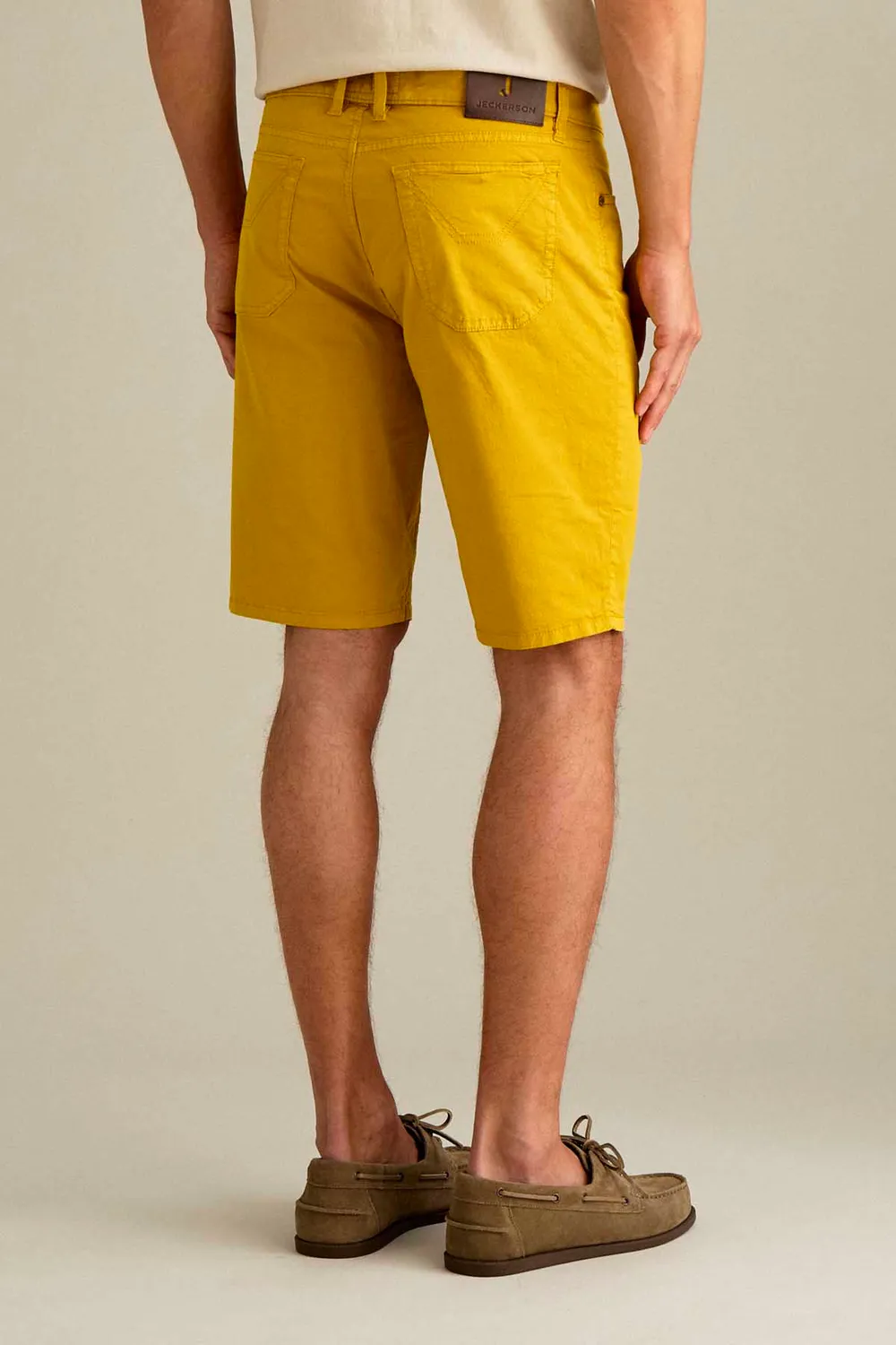 Jeckerson Jo slim fit bermuda goudgeel licht