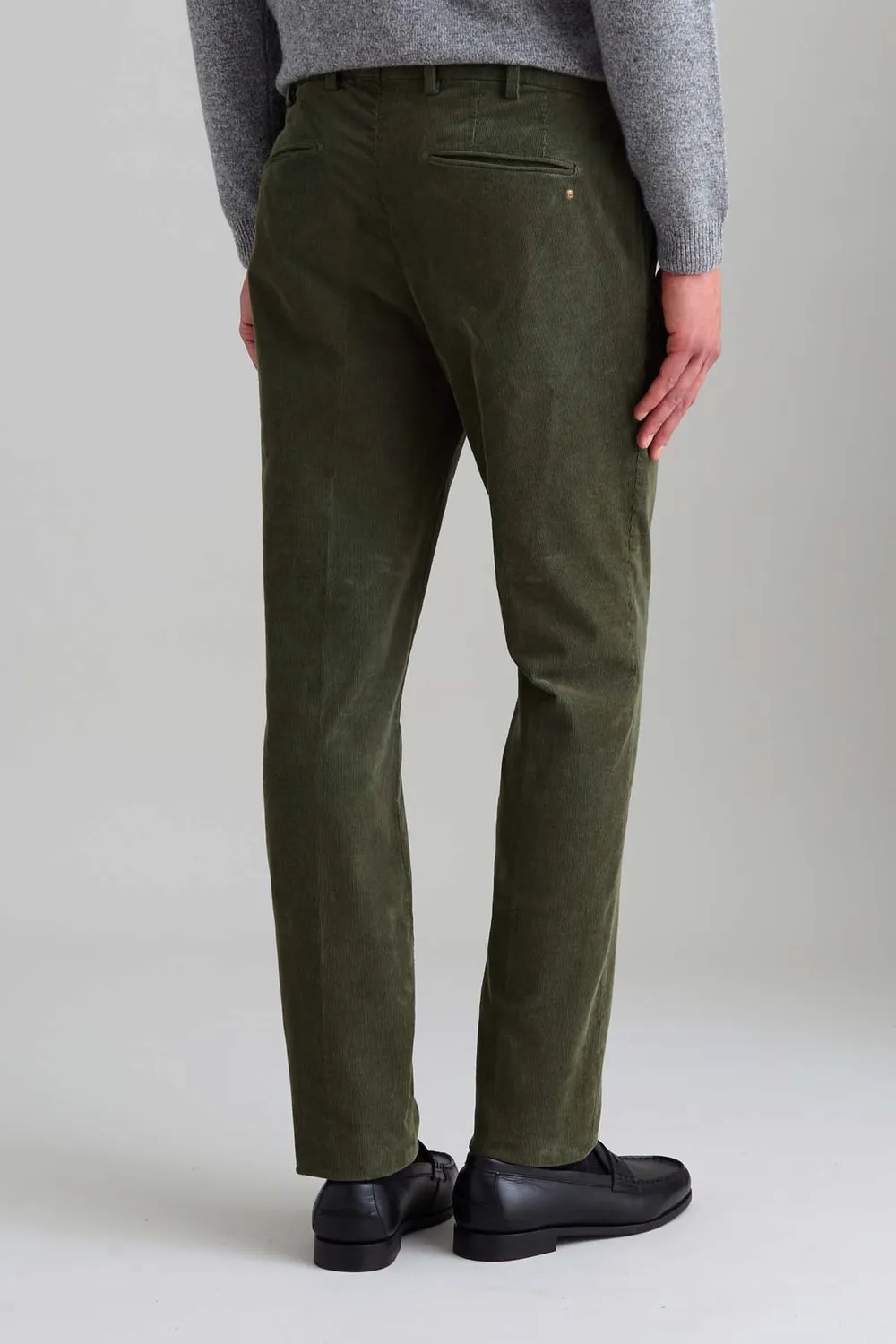 Jeckerson Jarl chino broek donkergroen slim fit fluweel