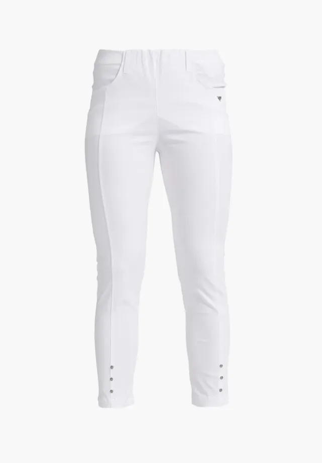 Laurie Chloe Slim CL broek wit cropped met split