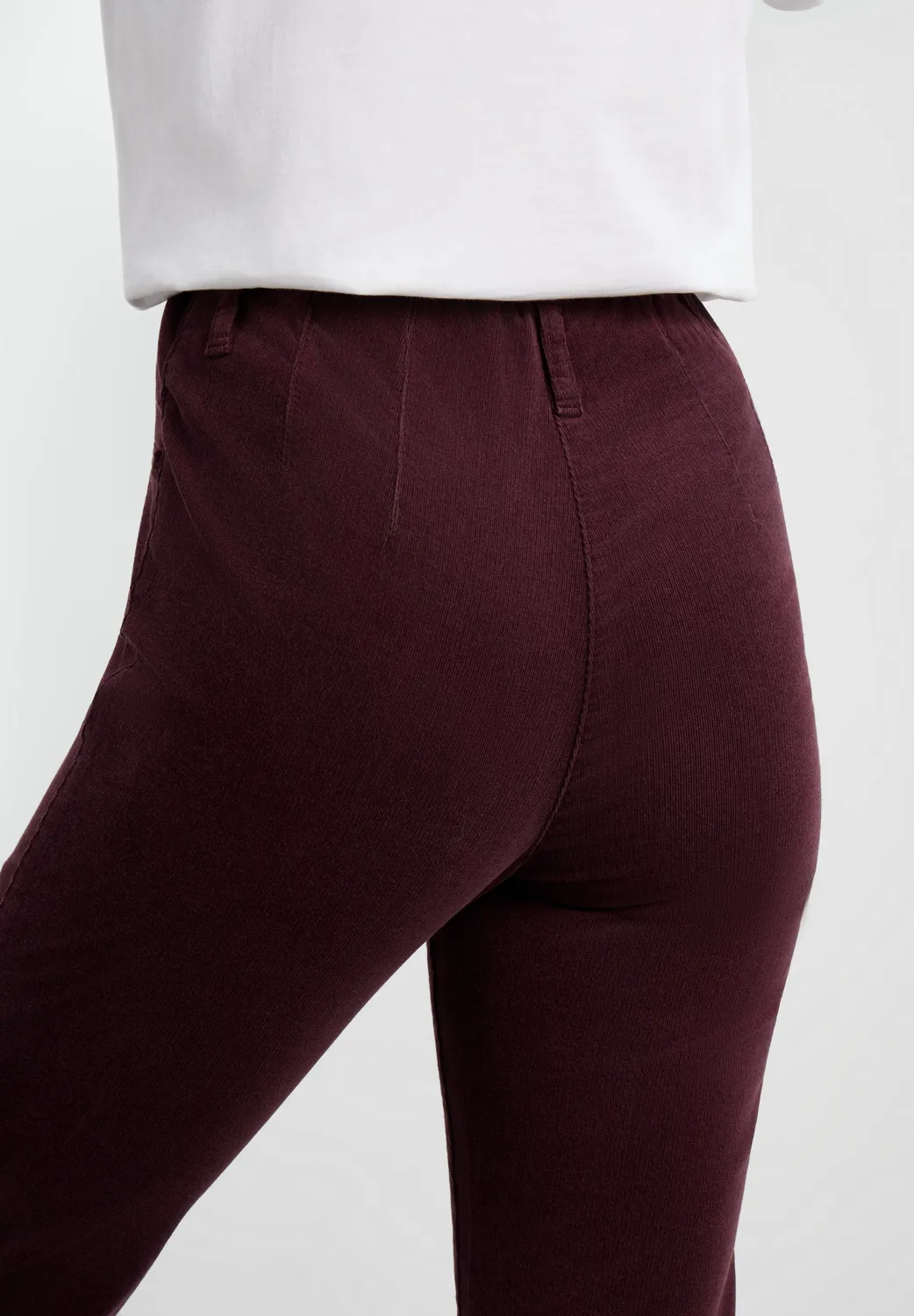 Laurie Kelly Regular ML fluwelen broek Dark Plum stretch