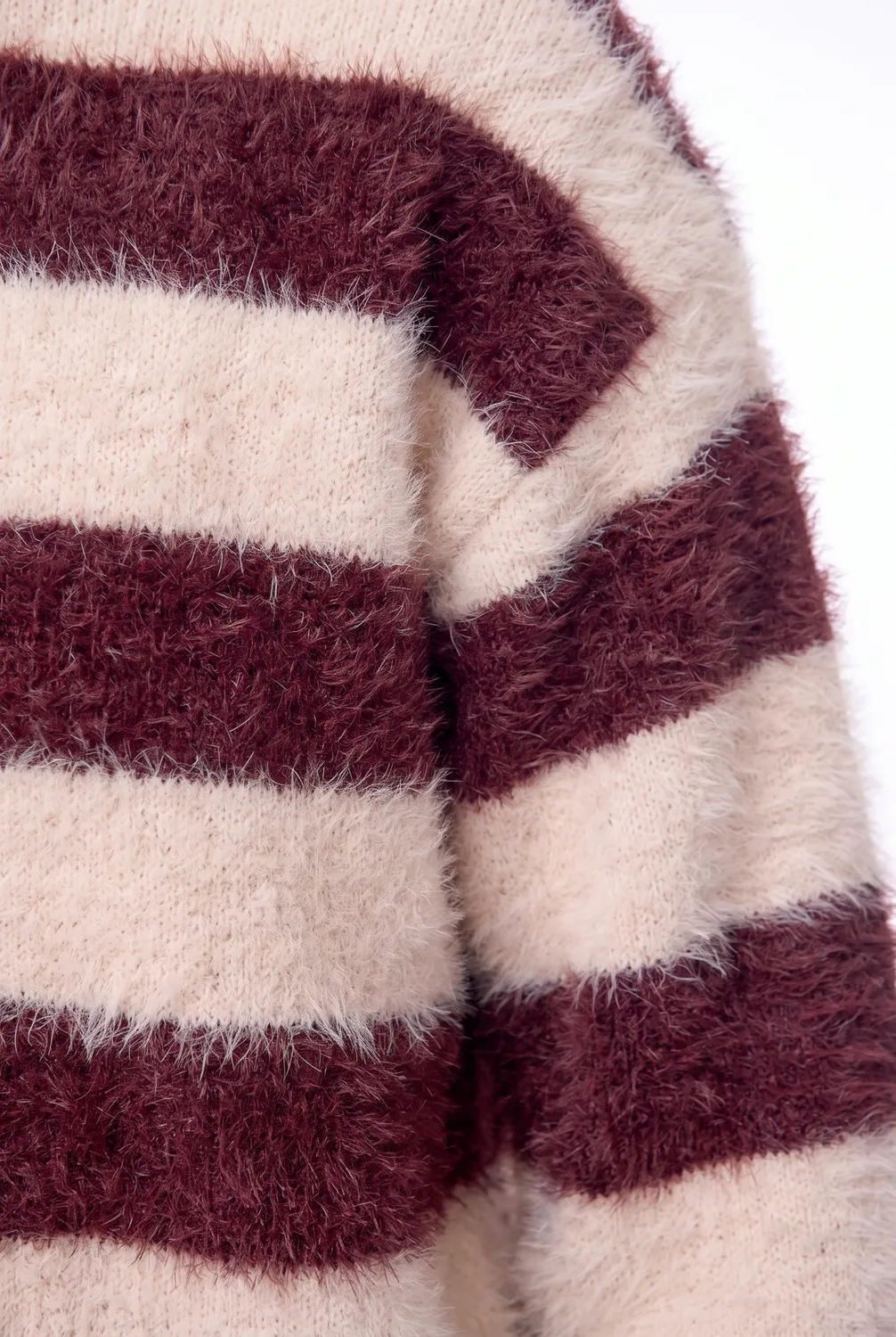 Florez Aurelia Sweater trui Mauve Stripe fluffy