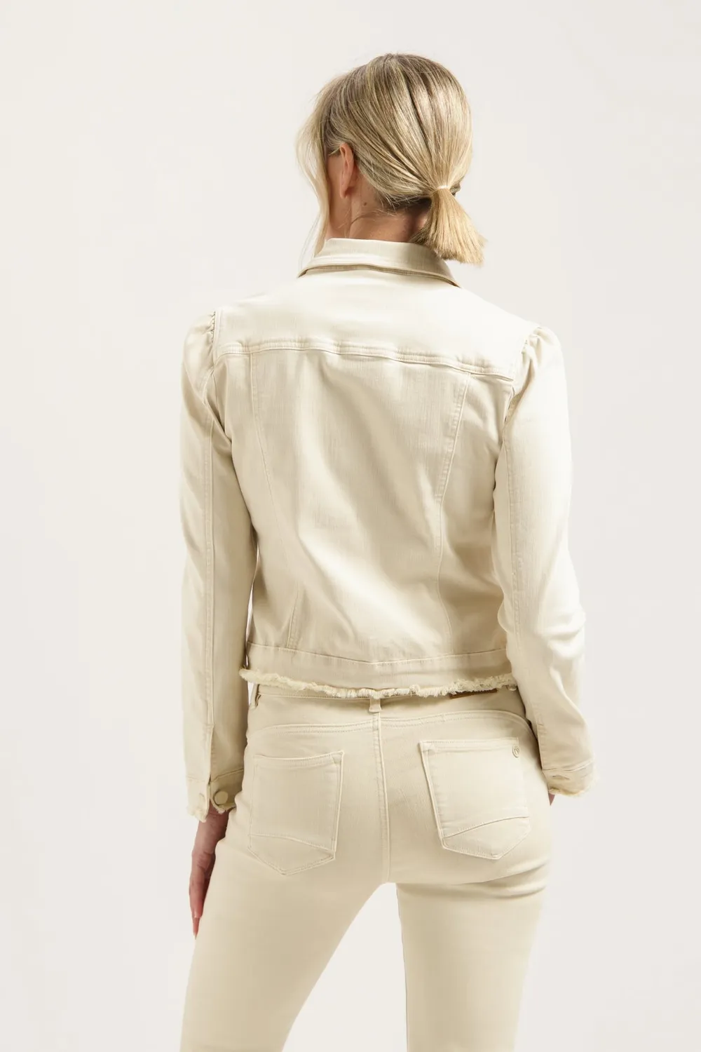 Florez Jacket blazer Cream stretch pofmouw