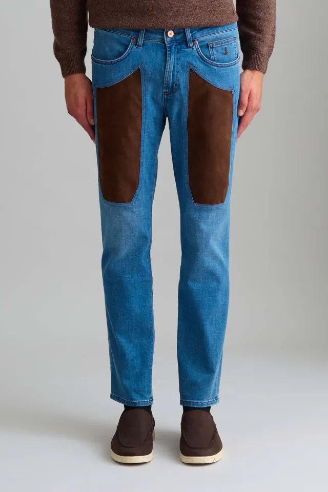 Jeckerson James Skinny Jeans Lichtblauw Bruin