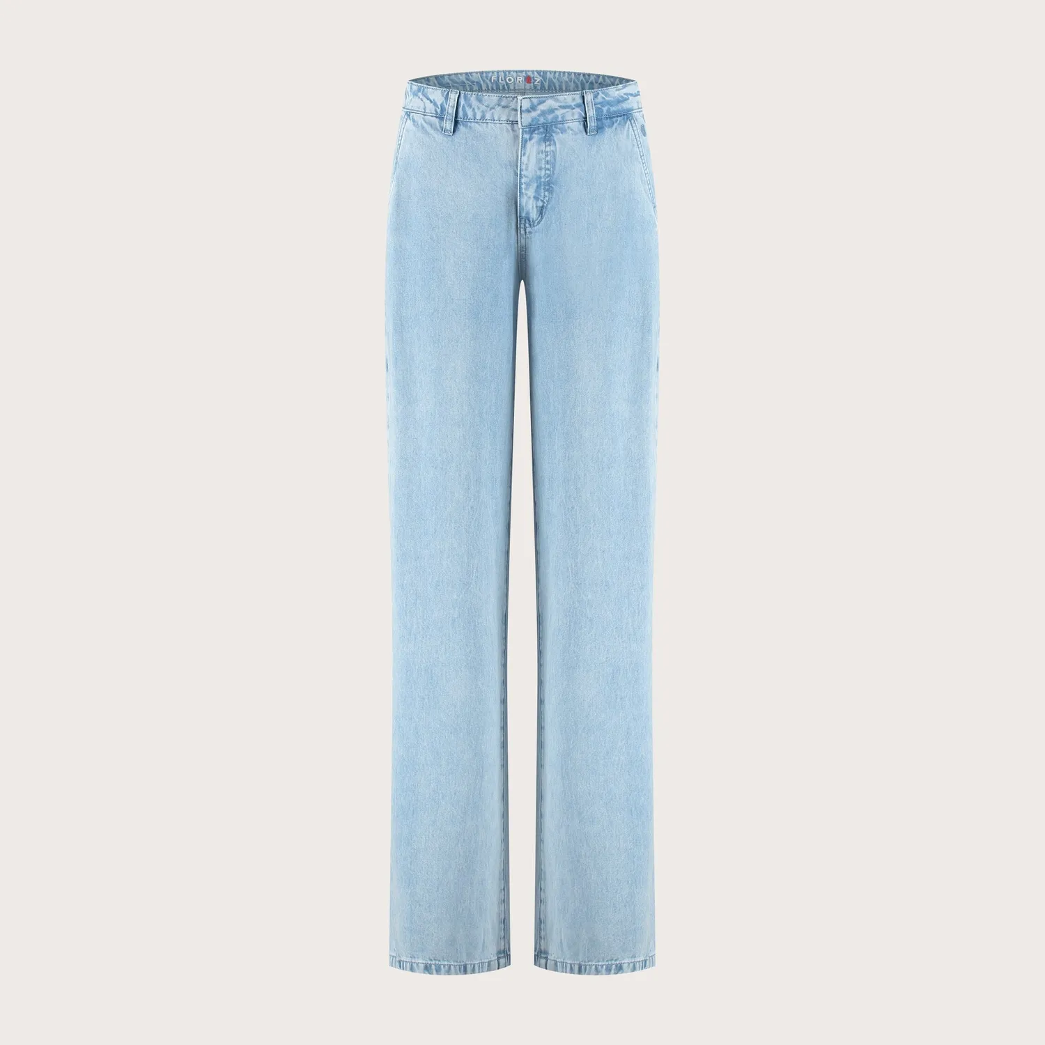 Florez Georgie broek light blue straight fit lyocell