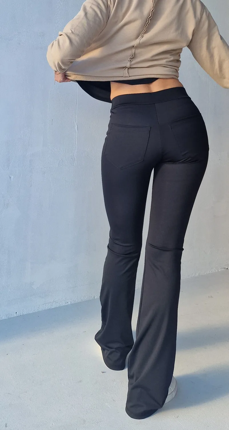 Langeleggings Flared Tall sportlegging zwart extra lang