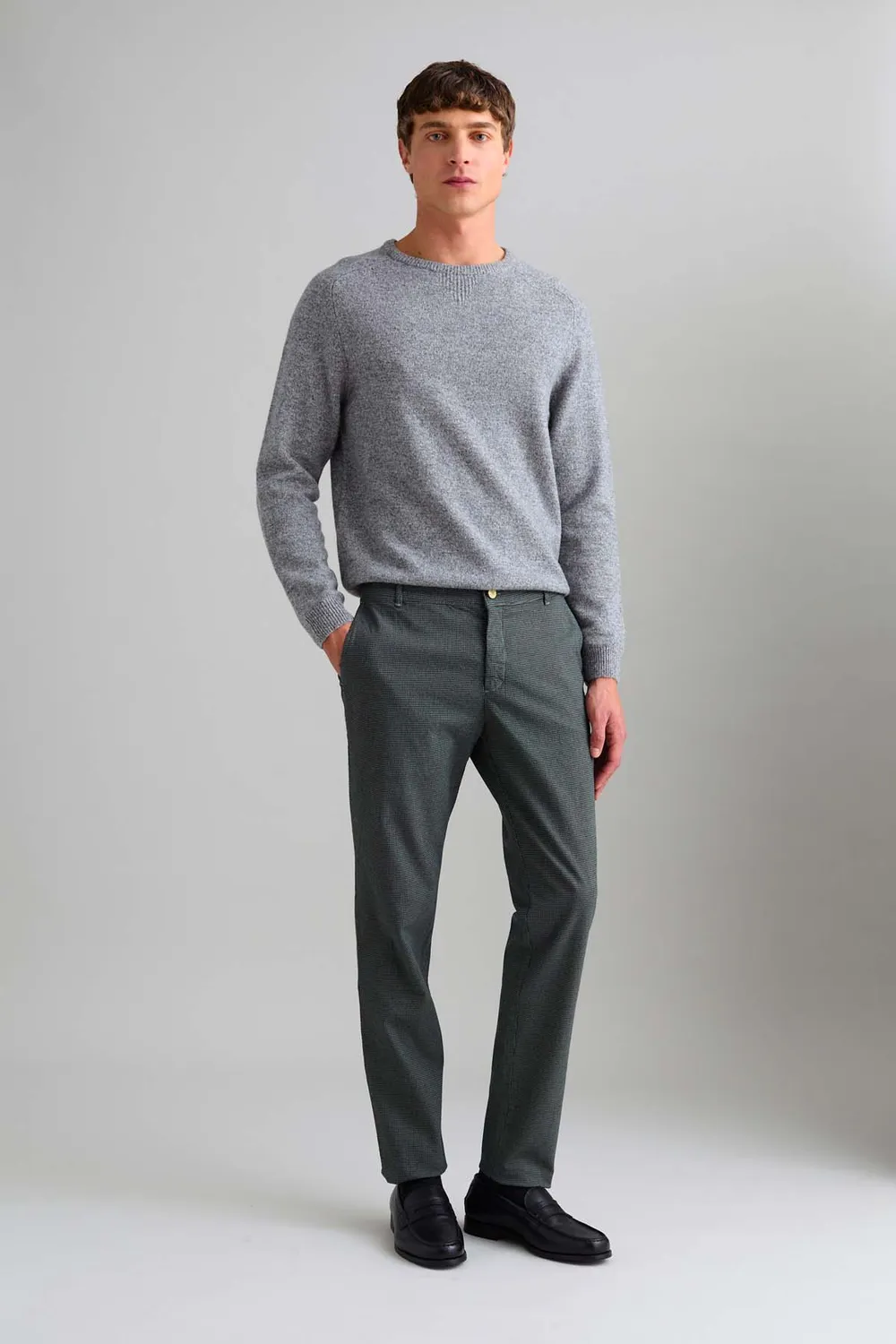 Jeckerson Jack chino slim fit militairgroen pied-de-poule