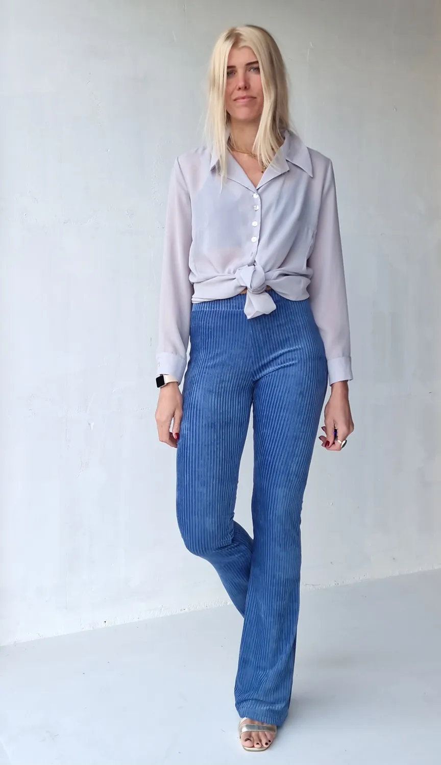Langeleggings Flared rib broek violet tall lengte 34-36