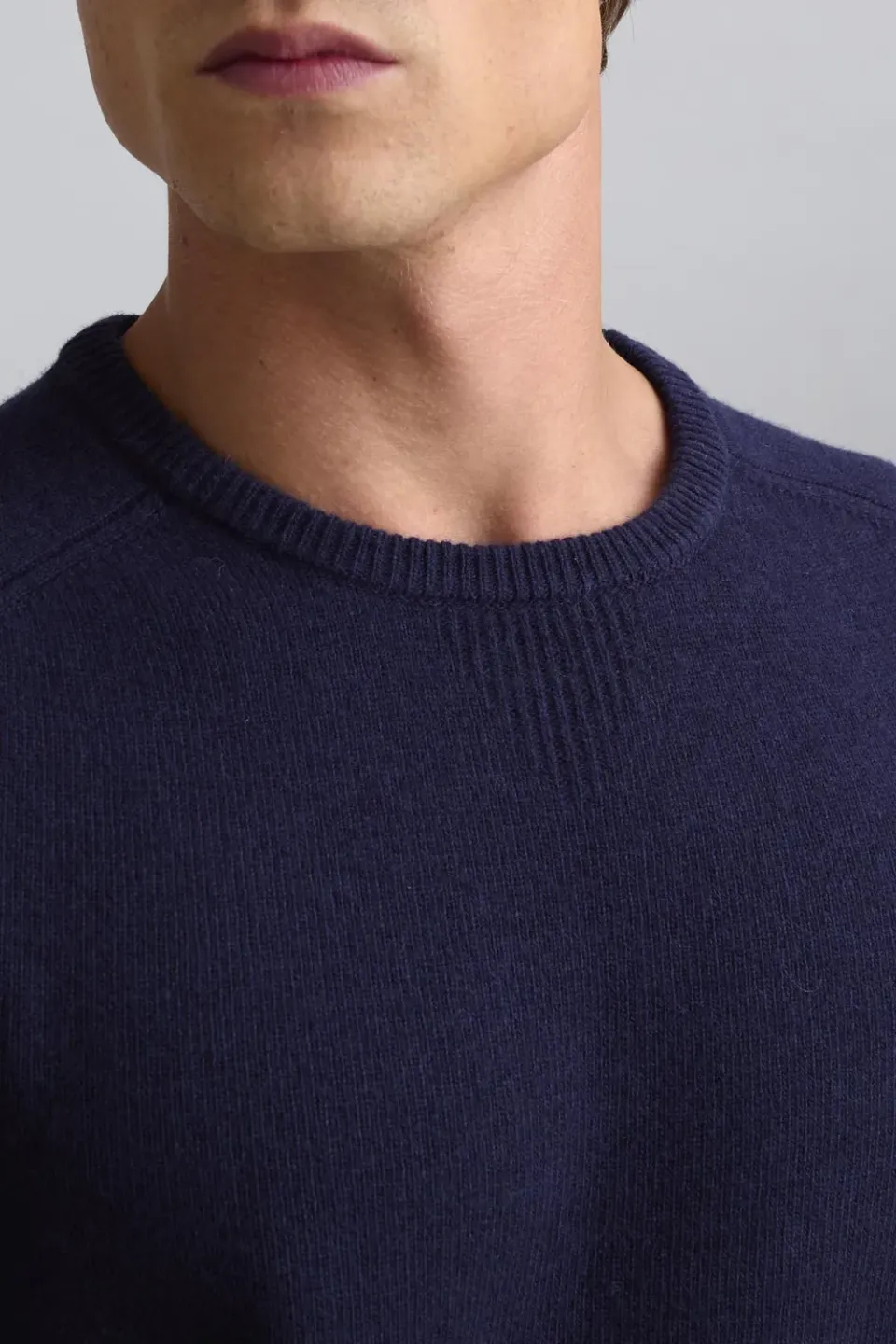 Jeckerson Raglan wollen trui donkerblauw